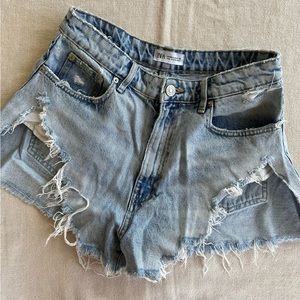 Zara High Waisted Jean Shorts